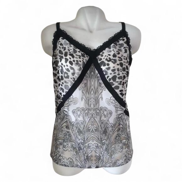 Lane Bryant Vintage Y2K Leopard Print Lace Trim Cami Top Sz 18 - Picture 1 of 8